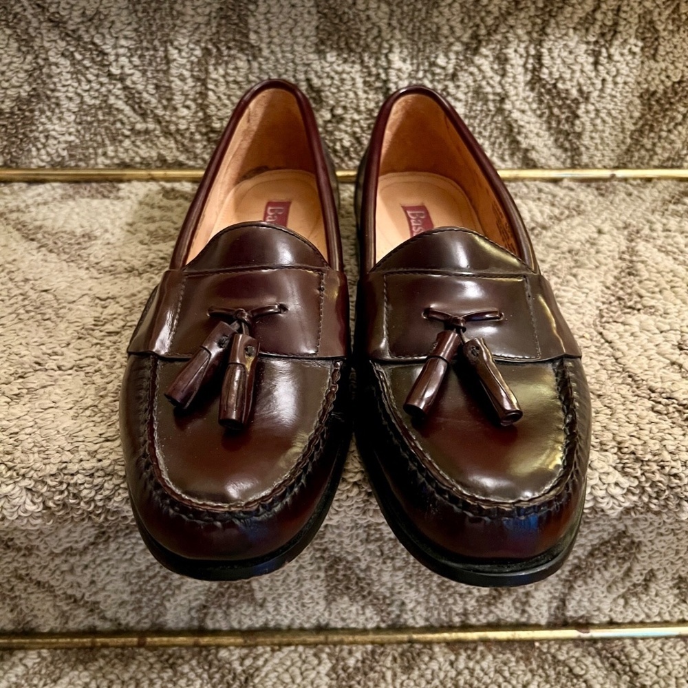 EUC Mens Bass Harrison Mahogany Tassel Slip On Loafers Shoes Size 11D 11 D - Picture 2 of 7